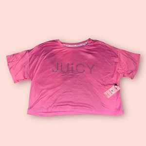 juicy couture crop top pink bling logo